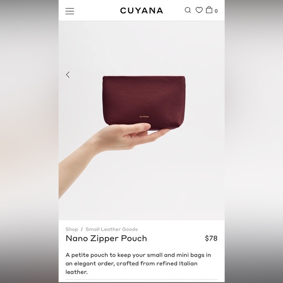 Cuyana Nano Zipper Pouch in Cherry NWT - Picture 11 of 12